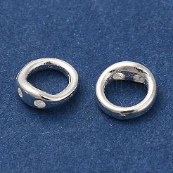 真鍮リングチャームコネクター  ブレスレットネックレスエンドループワイヤープロテクター  カドミウムフリー＆鉛フリー  925銀メッキ  5.5x2mm  穴：3mm&nbsp;KK-H502-05S
