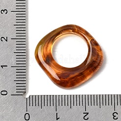透明樹脂ペンダント  菱形  チャーム  サドルブラウン  23x24x5mm  穴：13mm&nbsp;FIND-H021-02A