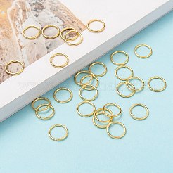 真鍮製オープンタイプ丸カン  鋸で切ったシームレスな丸型  カドミウムフリー＆鉛フリー  ゴールドカラー  10x1mm  18ゲージ  内径：8mm  穴：8mm  約2631個/500g&nbsp;KK-M165-10mm-01G-RS