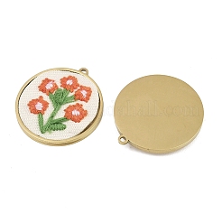 304 Stainless Steel & Embroidered Pendants&nbsp;SA-CBA1ED9-12G