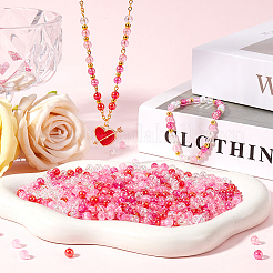 1000Pcs 5 Colors Valentine's Day Transparent Acrylic Beads&nbsp;MACR-SP0001-29A