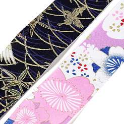 12 Yards 12 Colors Japanese Kimono Style Floral Cotton Ribbon&nbsp;OCOR-GF0001-70