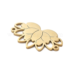 304ステンレススチール中空コネクタチャーム  ハスの花  18KGP本金メッキ  14x23.5x1mm  穴：1.2mm&nbsp;STAS-I327-12G