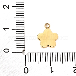 304ステンレススチールチャーム  花のチャーム  イオンプレーティング（ip）  ゴールドカラー  10.5x8.5x0.8mm  穴：1.5mm&nbsp;SA-CBACFEB-02G