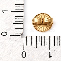 304ステンレススチール製イヤーナット  フラットラウンド  ゴールドカラー  8x3.5mm  穴：0.5mm&nbsp;STAS-D129-16G