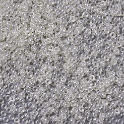 MIYUKIラウンドロカイユビーズ  日本製シードビーズ  （rr3504)透明ペールベージュ光沢  11/0  2x1.3mm  穴：0.8mm  約1100PCS /ボトル  10 G /ボトル&nbsp;SEED-JP0008-RR3504