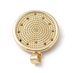 Rack Plating Brass Micro Pave Cubic Zirconia Pendants&nbsp;KK-E003-27G