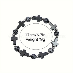 Synthetic Non-magnetic Hematite & Natural Gemstone Beads Stretch Bracelets for Women Men&nbsp;TK7593