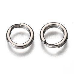 304ステンレススチールキーチェーン留め具  スプリットキーリング  9x2mm  内径：6.5mm&nbsp;STAS-B002-01P-D
