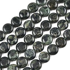 天然カンババジャスパービーズ連売り  フラットラウンド  15~15.5x6mm  穴：0.8~1mm  約26個/連  15.55~15.71インチ（39.5~39.9cm）&nbsp;G-L648-B12-15mm
