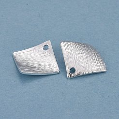 真鍮製チャーム  カドミウムフリー＆鉛フリー  ツイスト菱形  925銀メッキ  15x15x3mm  穴：1.2mm&nbsp;KK-Y003-40S