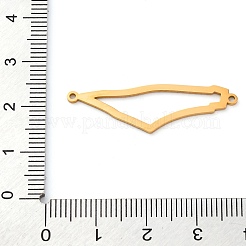 304ステンレススチールテクスチャートライアングルコネクタチャーム  イオンプレーティング（ip）  ゴールドカラー  11x35x1mm  穴：1.2mm&nbsp;STAS-M105-18G