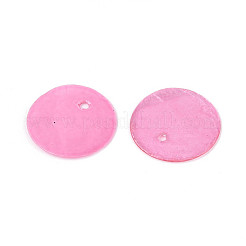 Spray Painted Natural Capiz Shell Disc Charms&nbsp;X1-BSHE-T014-02F