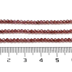 天然石ガーネットビーズ連売り  多面カット  グレードAA  ラウンド  2mm  穴：0.5mm  約195~198個/連  15.35~15.63''（39~39.7センチメートル）&nbsp;X-G-B088-C11-02