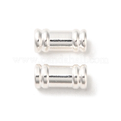真鍮ビーズ  コラム  カドミウムフリー＆鉛フリー  925銀メッキ  8.5x4mm  穴：2mm&nbsp;KK-F907-13S