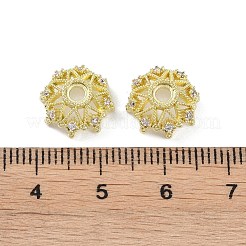 Brass Micro Pave Cubic Zirconia Beads Caps&nbsp;LS-KK-B087-16B-G