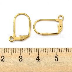 イオンプレーティング(IP) 304 ステンレススチール レバーバック イヤリング金具  18KGP本金メッキ  17.5x12.5x1.5mm  穴：2mm  ピン：0.8mm&nbsp;LS-STAS-P360-02B-G