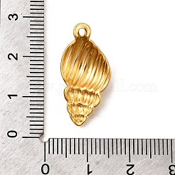 304ステンレスペンダント  イオンプレーティング（ip）  18KGP本金メッキ  巻き貝  24.5x12x5.5mm  穴：1mm&nbsp;X1-STAS-Z157-21G-02