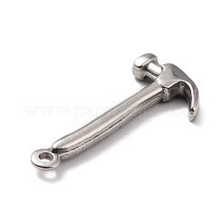 変色しない304ステンレススチールペンダント  ハンマー  ステンレス鋼色  34x15x3.5mm  穴：1.8mm&nbsp;STAS-B024-85P