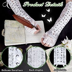 Polyester Lady Tulle Lace Oversleeve Gloves&nbsp;AJEW-WH0596-073A