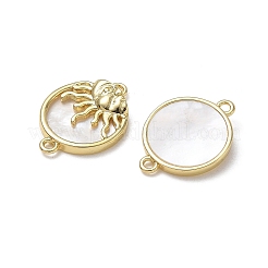 Brass & Natural White Shell Connector Charms&nbsp;KK-CBA56EF-18G