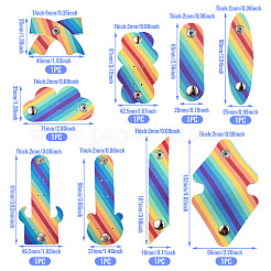 9Pcs 9 Styles Rainbow Color PU Leather Cable Keepers&nbsp;AJEW-TA0002-35