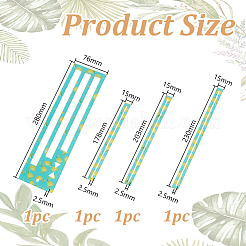 アクリル製裁縫道具整理ボード  長方形  ミディアムターコイズ  280x76x2.5mm&nbsp;DIY-WH0033-51