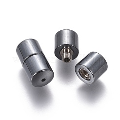合成ヘマタイトネジ式マグネチッククラスプジュエリーパーツ  ブラック  ガンメタ色  7.3x14.2mm&nbsp;X-G-Q090-1