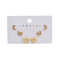 Brass Stud Earring Sets for Women&nbsp;EJEW-F352-01G-01