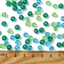 透明なガラスビーズ3色  ファセットロンデル  海をテーマにしたジュエリー作りに  ミックスカラー  4x3mm  穴：0.4mm  約113~115個/連  41~42cm  1本/色&nbsp;EGLA-TZ0001-02A