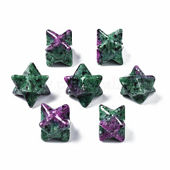 ゾイサイトビーズで天然ルビー  穴なし/ドリルなし  メルカバスター  11~13.5x11~13.5x11~13.5mm&nbsp;G-T137-05