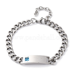 201 Stainless Steel Cuban Link Chain Bracelets&nbsp;BJEW-B078-162P