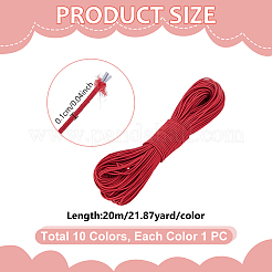 200m 10色ポリエステル伸縮コード  ラウンド  ミックスカラー  1mm  20m /カラー&nbsp;OCOR-GA0002-98