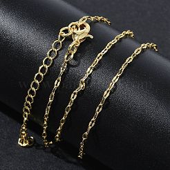 女性用1.5mm真鍮ダップチェーンネックレス  長持ちメッキ  18KGP本金メッキ  15.94インチ（40.5cm）&nbsp;KK-CBA4FD4-14G