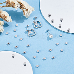 304ステンレススチール製イヤーナット60個  フラットラウンド  ステンレス鋼色  5x2mm  穴：1.2mm&nbsp;STAS-UN0064-21B