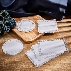 4セット4種類のレースペーパー  スクラップブック用  ケーキ  結婚式  食器の装飾  ホワイト  1セット/スタイル&nbsp;DIY-BC0002-90
