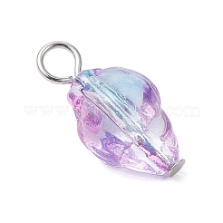 Transparent Spray Paint Glass Pendants&nbsp;PALLOY-JF03689-02
