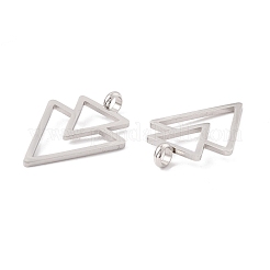変色しない304ステンレススチールペンダント  二重三角形  ステンレス鋼色  34.5x23x6mm  穴：4mm&nbsp;STAS-P308-01P