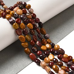 天然石モッカイトビーズ連売り  ナゲッツビーズ  タンブルストーン  6~10x6~8x3.5~7mm  穴：1mm  15.94インチ（40.5cm）&nbsp;G-L608-A05-01