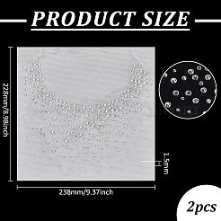 キラキラホットラインストーンデコシート  パッチにアイロン  ドレスシューズ衣服装飾  透明  228x238x1.5mm&nbsp;DIY-WH0899-258