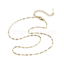 2mm 304ステンレススチール製ダップチェーンネックレス（女性用）  ゴールドカラー  15.71インチ（39.9cm）&nbsp;NJEW-B131-05G