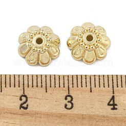 Ccbプラスチックビーズキャップ  マルチ花弁花  ゴールドカラー  9.5x3.8mm  穴：1.4mm&nbsp;CCB-L014-25G