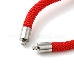 ミラノコード＆304ステンレススチールブレスレットの作り方  レッド  6-3/8インチ（16.3cm）&nbsp;MAK-H004-01B-P02