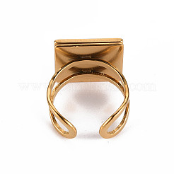 201 Stainless Steel Cuff Pad Ring Settings&nbsp;STAS-S080-041C-G