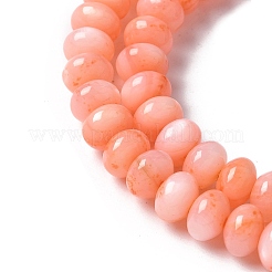 天然淡水シェルビーズ連売り  ロネデル  染め  オレンジ  6x3.5~4mm  穴：1mm  約97~99個/連  15.08~ 15.47インチ（38.3~39.3cm）&nbsp;SSHEL-C013-07A