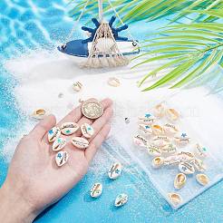 48Pcs 12 Style Printed Cowrie Shell Beads&nbsp;SHEL-PH0001-31