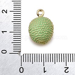 合金エナメルチャーム  果物  ゴールドカラー  ドリアン  17x11.5x7.5mm  穴：1.8mm&nbsp;ENAM-D303-07G-04