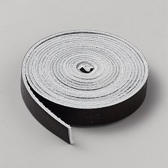 平らな模造革コード  ブラック  13x2mm  約2.52ヤード（2.3m）/ロール&nbsp;AJEW-WH20005-16E-01