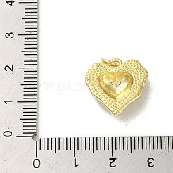ラックメッキ真鍮エナメルペンダント  丸カン付き  長持ちメッキ  鉛フリー＆カドミウムフリー  18KGP本金メッキ  ハートチャーム  ホワイト  17.5x17x4.5mm&nbsp;KK-H473-06G-02