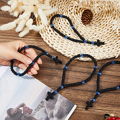 4Pcs Waxed Cord Charm Bracelets&nbsp;BJEW-DC0001-23